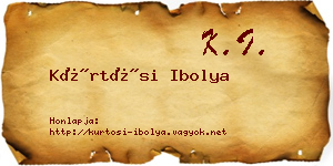 Kürtösi Ibolya névjegykártya